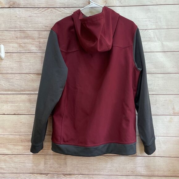 EDDIE BAUER SOFT SHELL HOODED ZIP FRONT JACKET - Picture 4 of 7